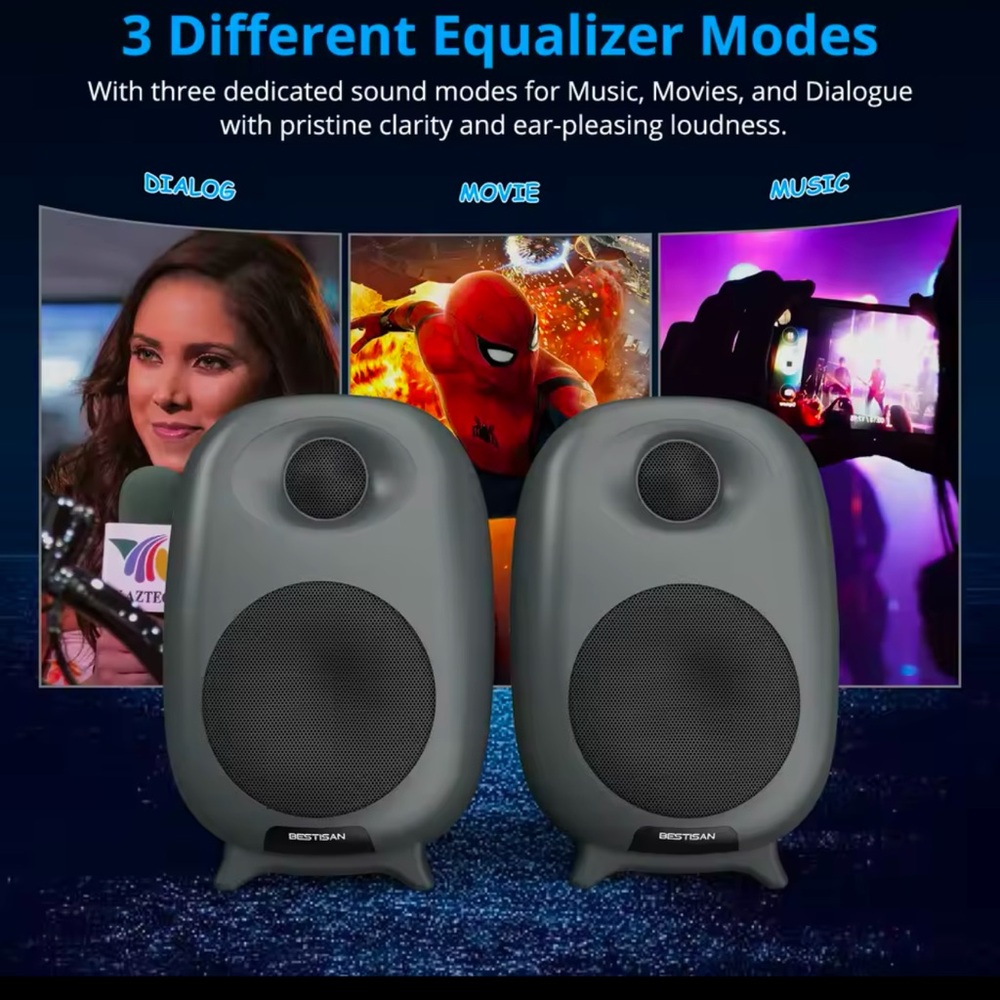 BESTISAN Gray Bluetooth Speakers